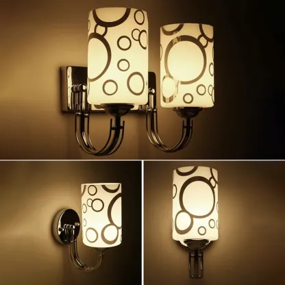 Modern Glass Chrome Cylinder Up-Light Wall Sconce Image - 1