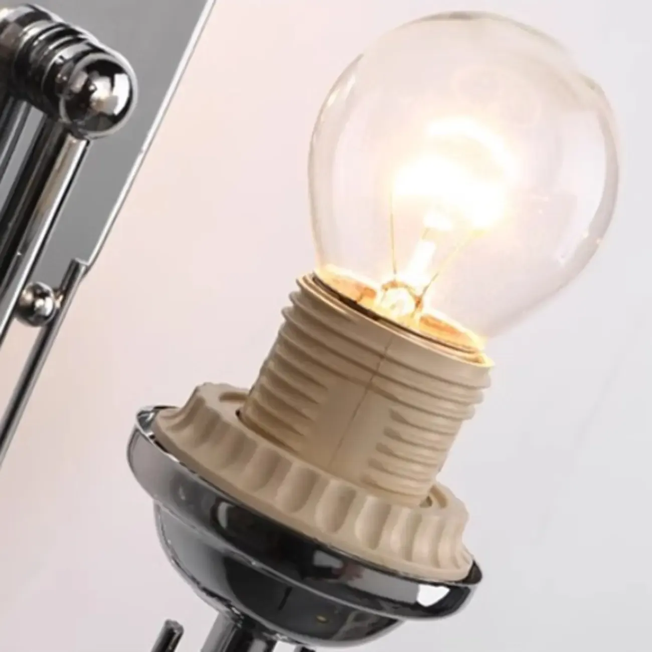Modern Glass Chrome Cylinder Up-Light Wall Sconce Image - 8