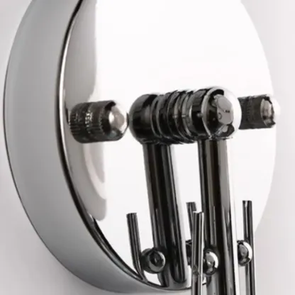 Modern Glass Chrome Cylinder Up-Light Wall Sconce Image - 10