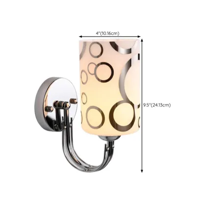 Modern Glass Chrome Cylinder Up-Light Wall Sconce #size