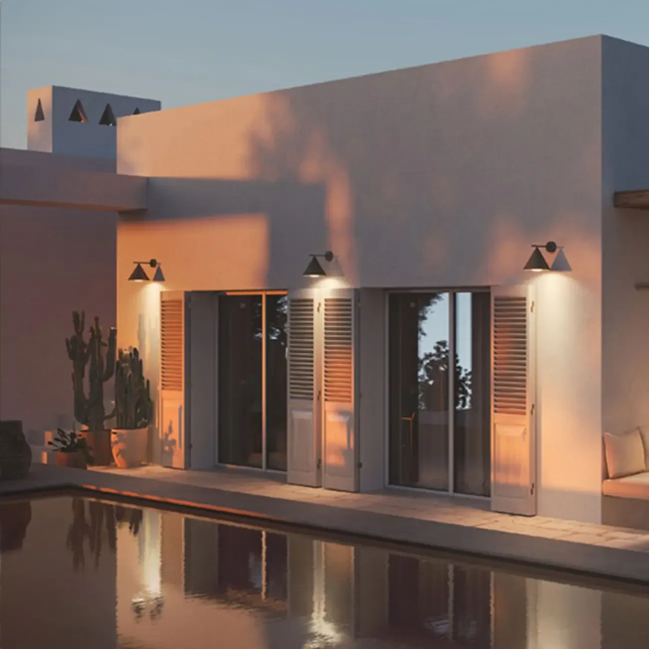 Minimalist Metal Cone Outdoor Wall Sconce Image - 1