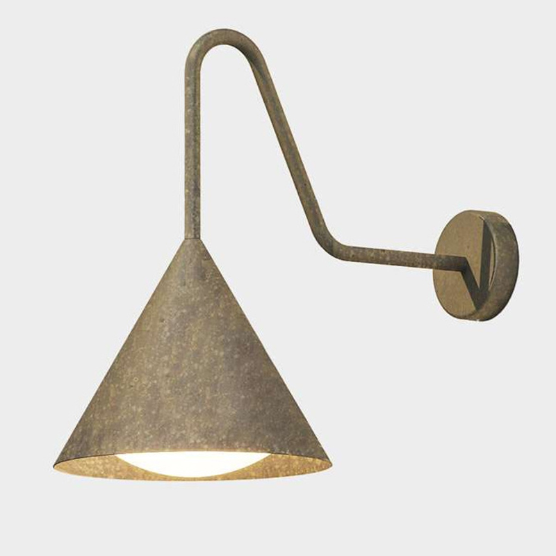 Minimalist Black Metal Cone Outdoor LEED Wall Sconce | homeyfad