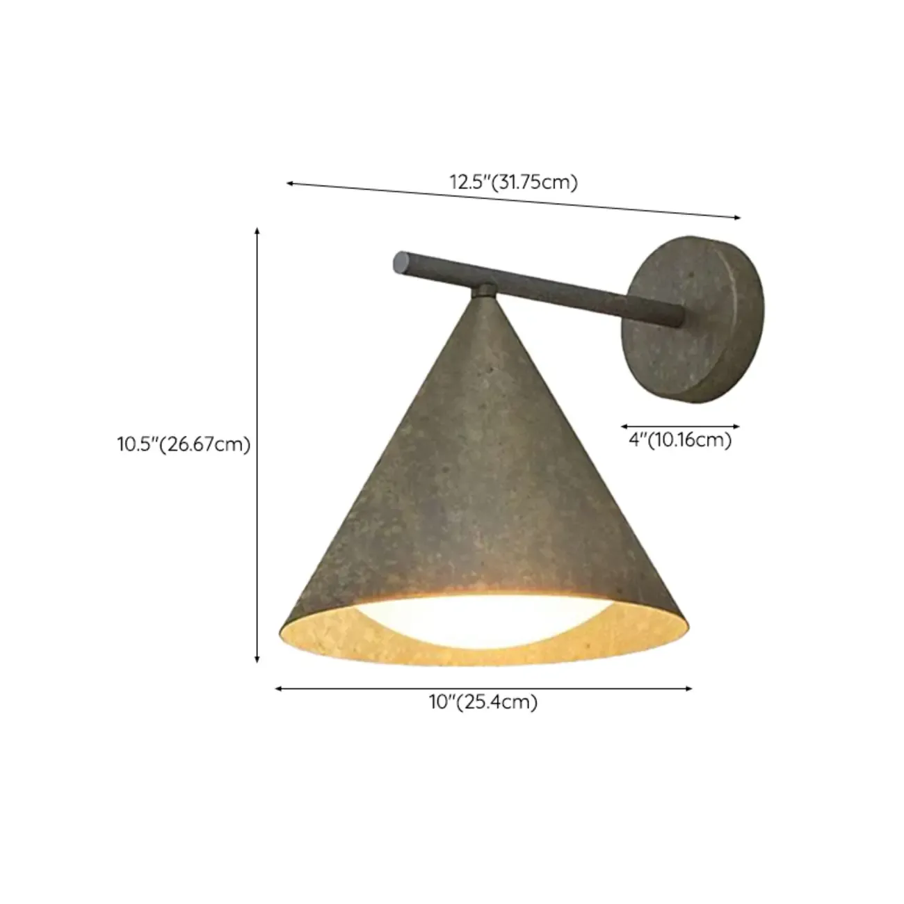 Minimalist Metal Cone Outdoor Wall Sconce Image - 12