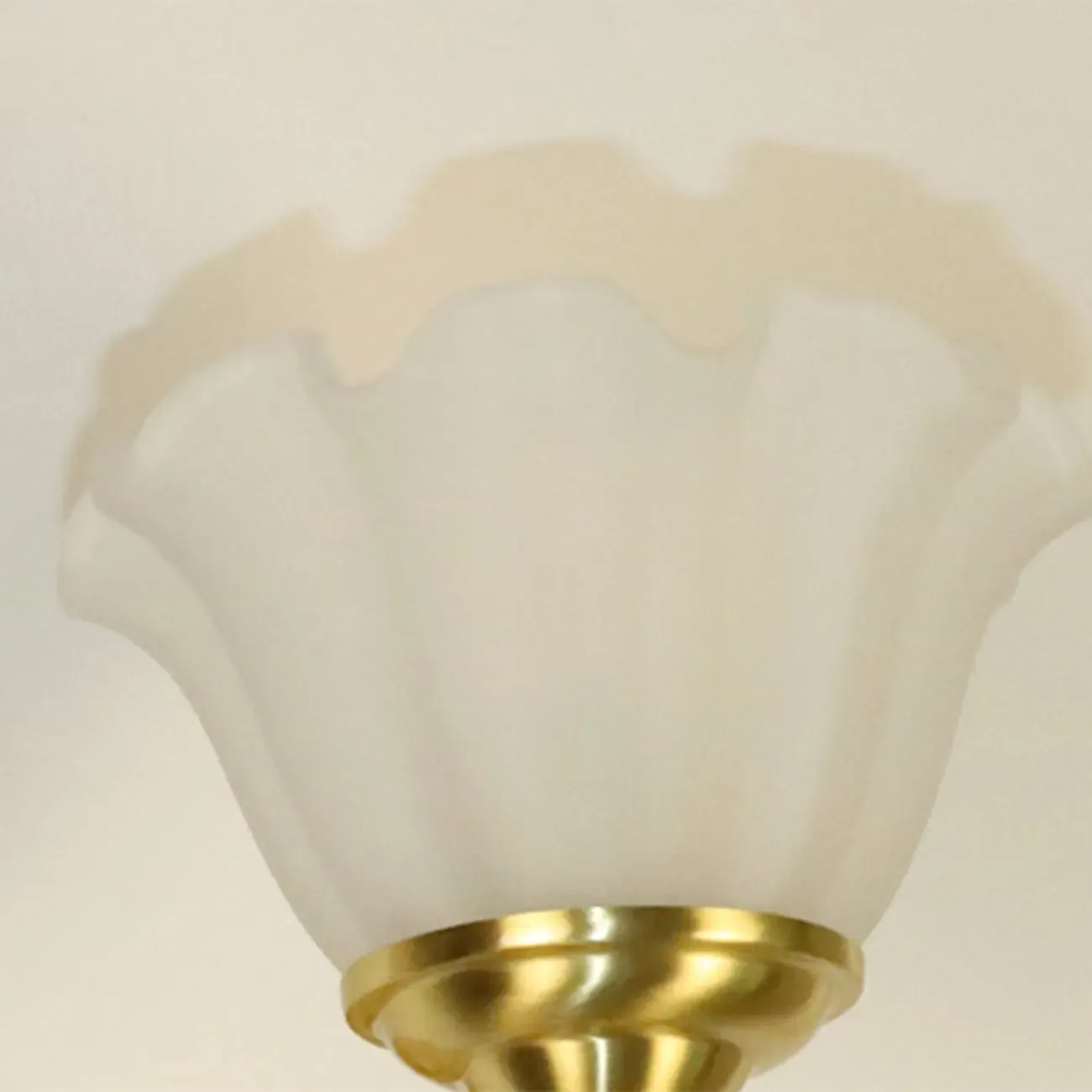 Vintage Gold Wall Light with Frosted Glass Shade Image - 7