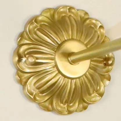 Vintage Gold Wall Light with Frosted Glass Shade Image - 8