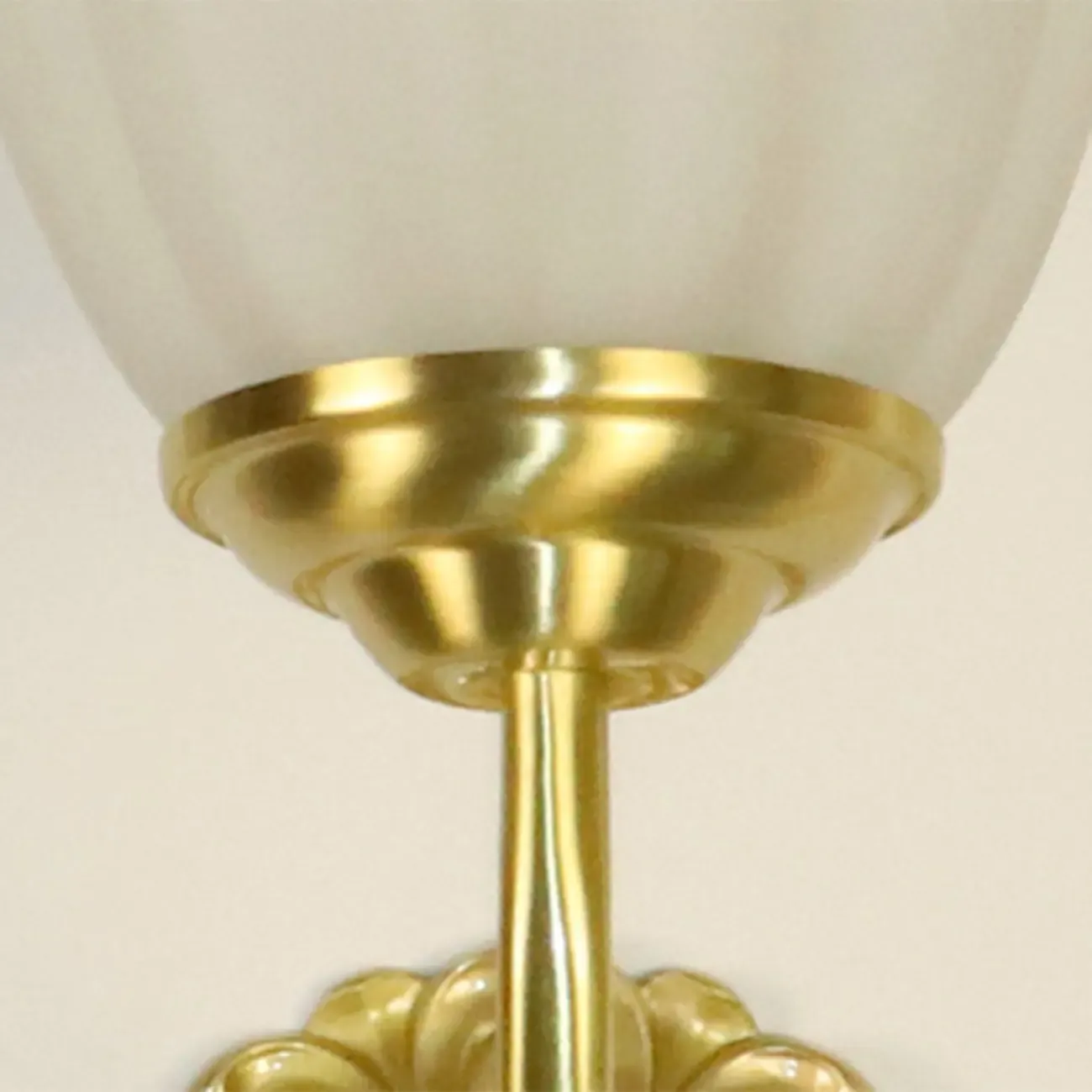Vintage Gold Wall Light with Frosted Glass Shade Image - 9