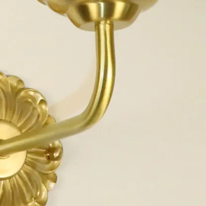 Vintage Gold Wall Light with Frosted Glass Shade Image - 10