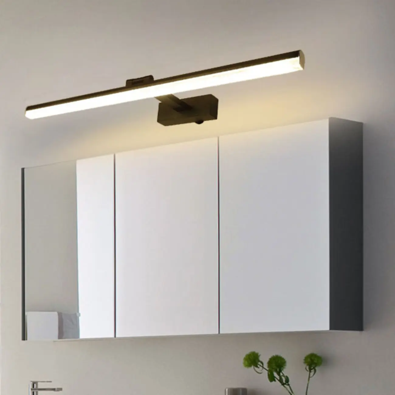 Modern Black LED Vanity Light with Acrylic Shade for Bathroom Image - 1 | homeyfad