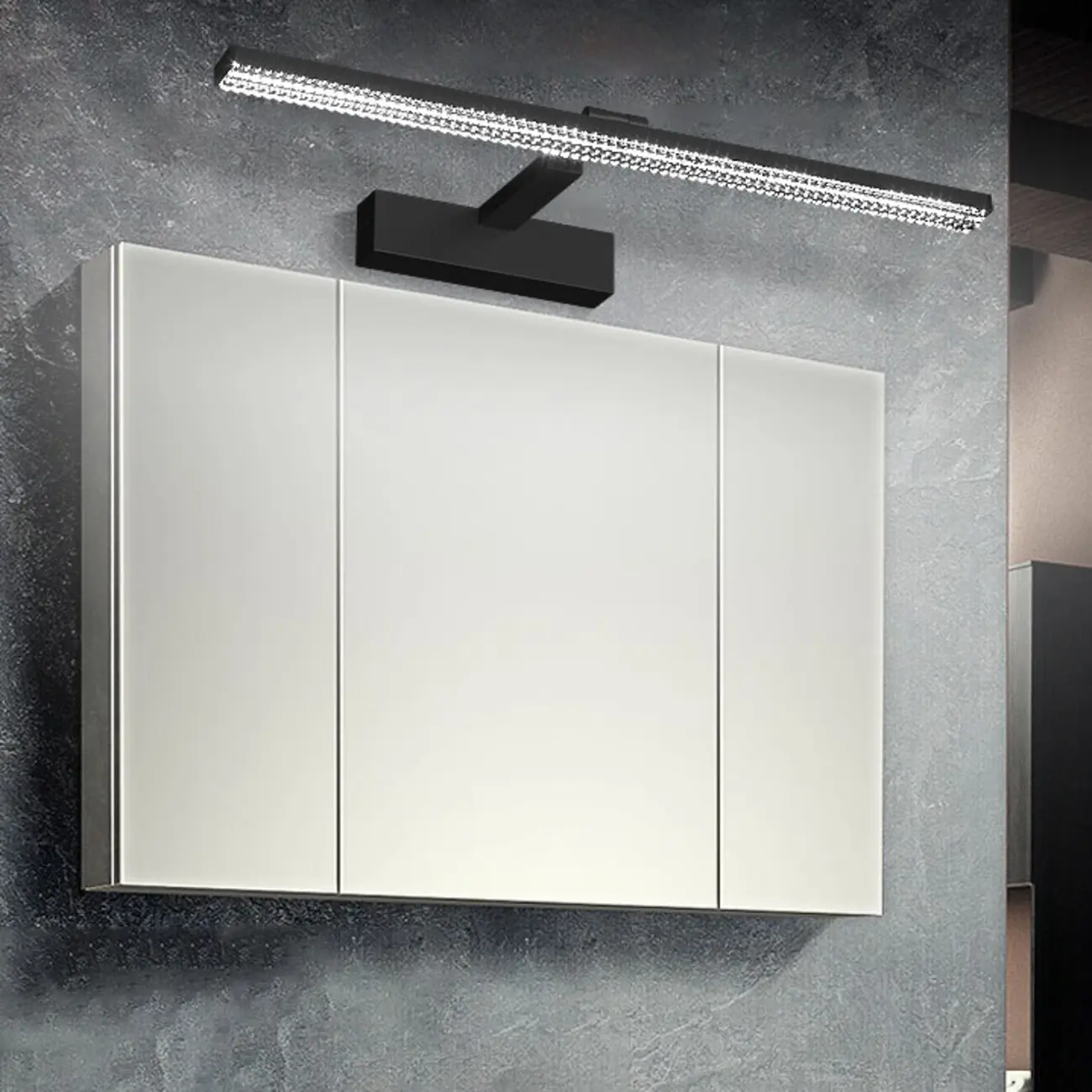 Elegant Black LED Vanity Light with Acrylic Shade for Bathroom Image - 2 | homeyfad