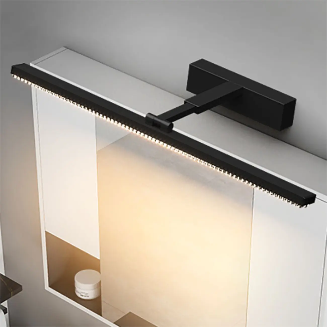Elegant Black LED Vanity Light with Acrylic Shade for Bathroom Image - 3 | homeyfad