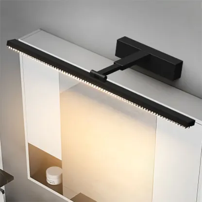 Elegant Black LED Vanity Light with Acrylic Shade for Bathroom Image - 3