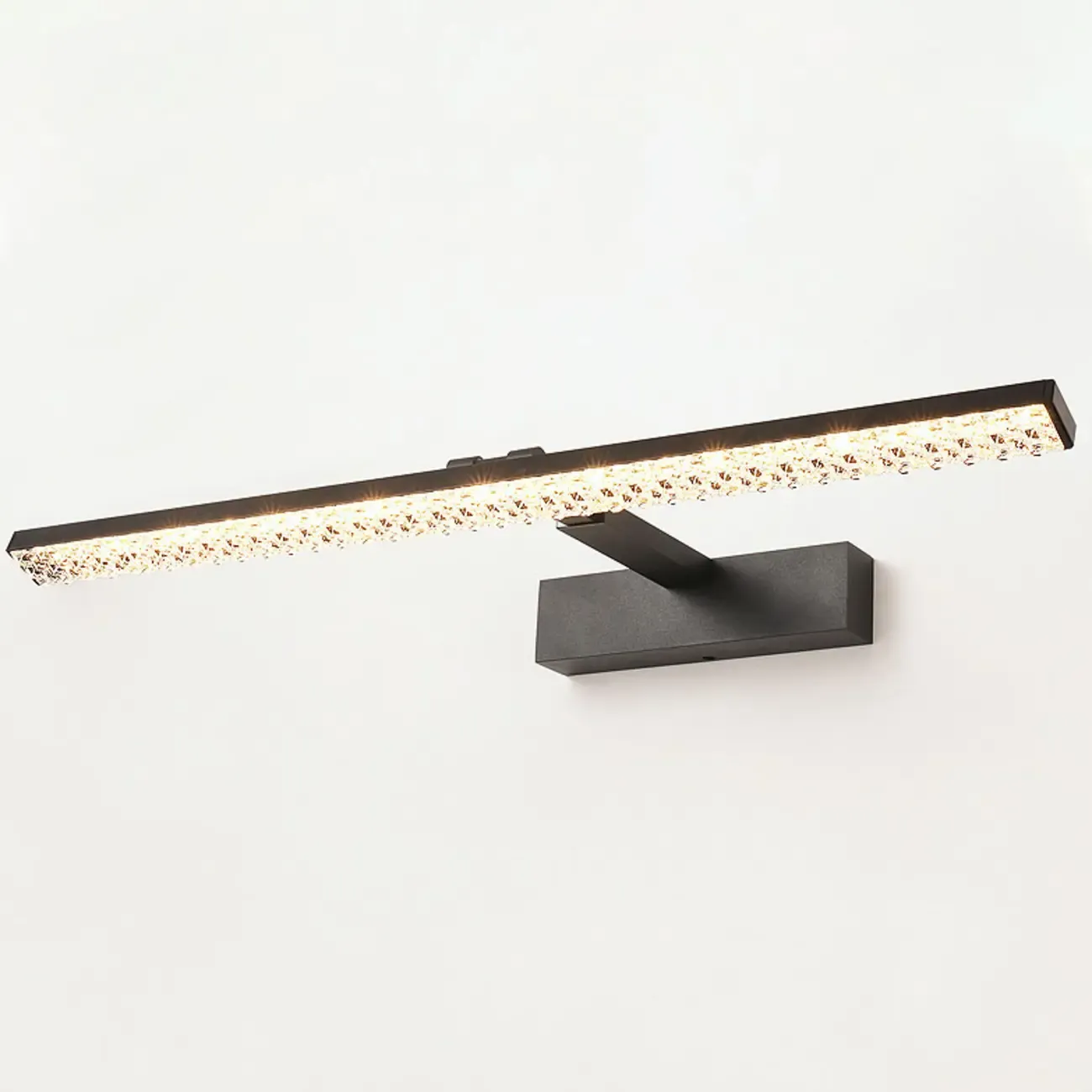 Elegant Black LED Vanity Light with Acrylic Shade for Bathroom Image - 7