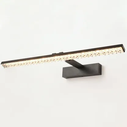 Elegant Black LED Vanity Light with Acrylic Shade for Bathroom Image - 7