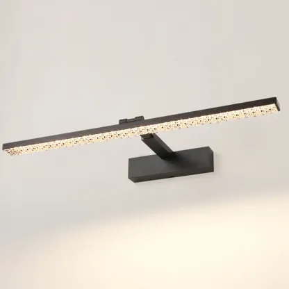Elegant Black LED Vanity Light with Acrylic Shade for Bathroom Image - 8