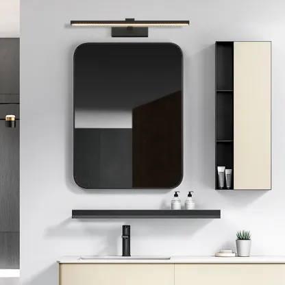 Elegant Black LED Vanity Light with Acrylic Shade for Bathroom Image - 13