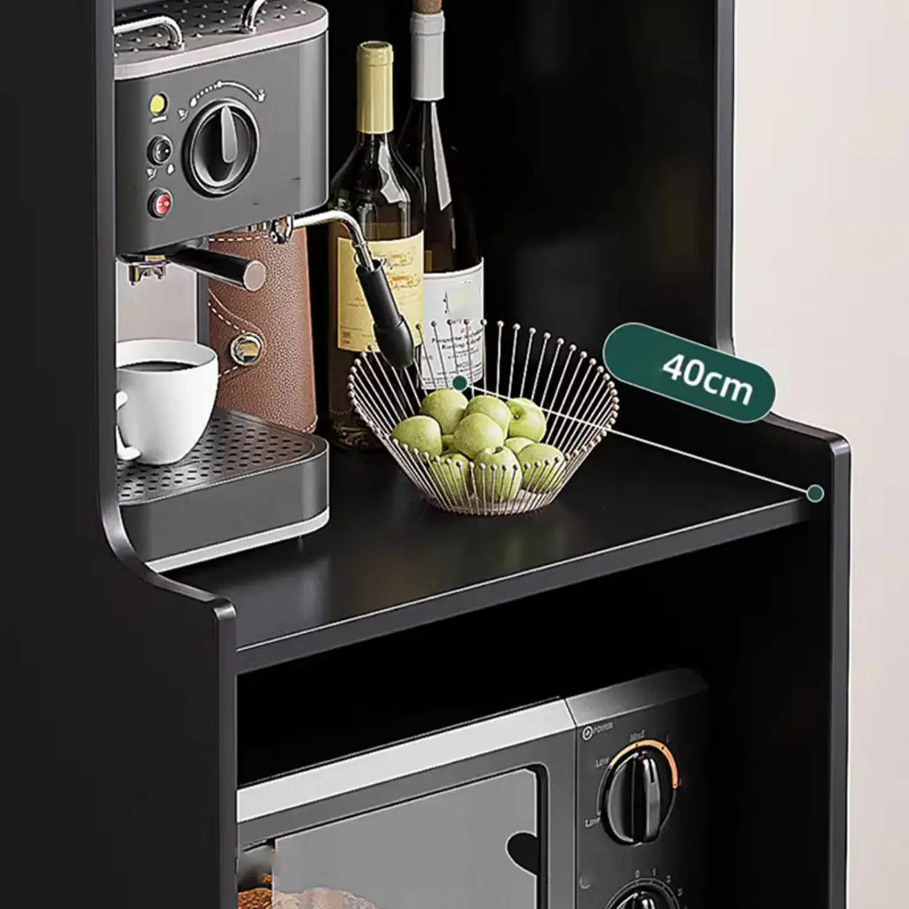 Modern Matte Black Wood Multi-Functional Storage Cabinet Image - 10 | homeyfad