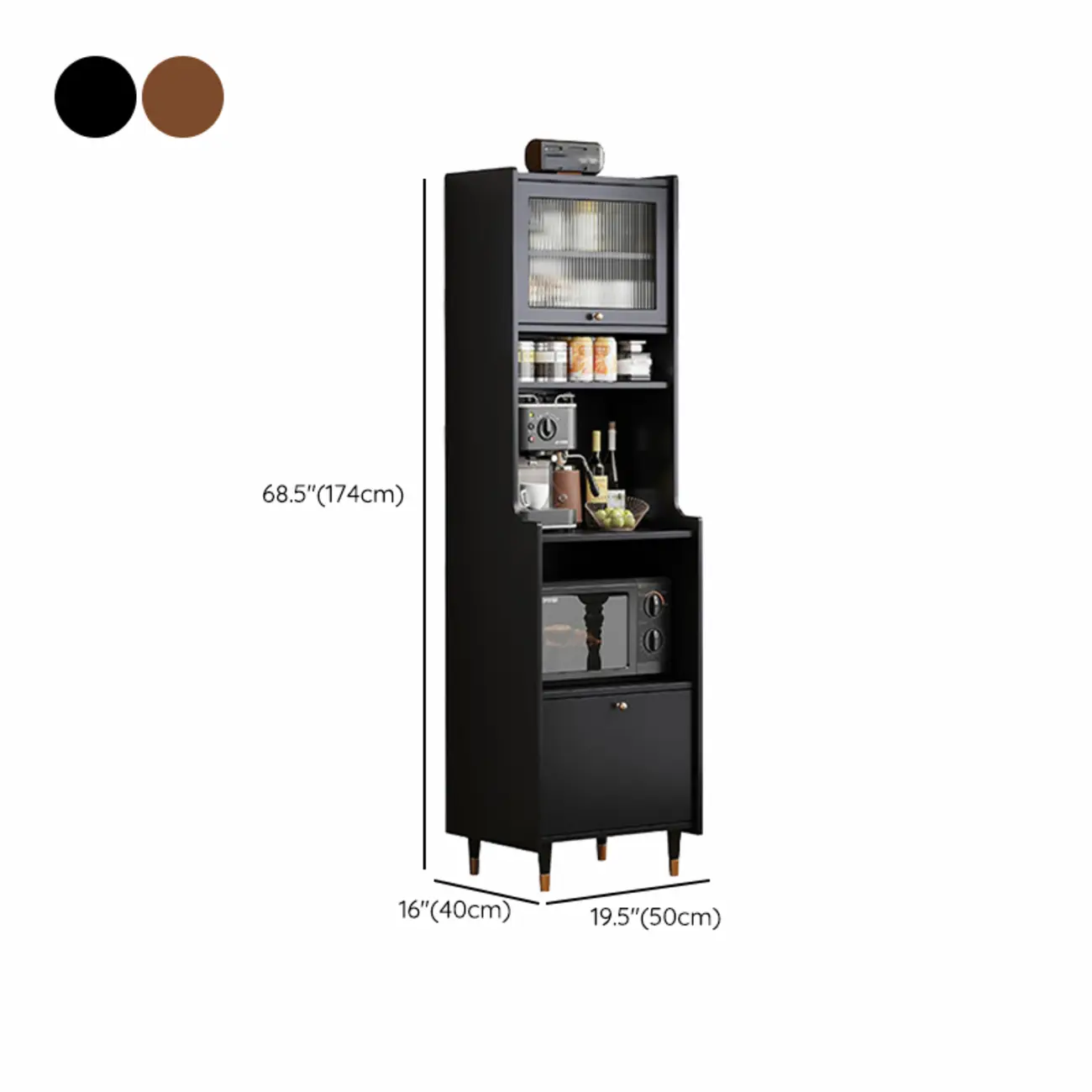 Modern Matte Black Wood Multi-Functional Storage Cabinet #size | homeyfad