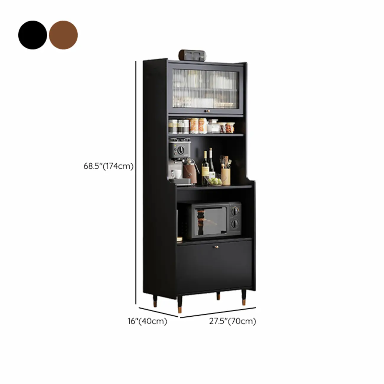 Modern Matte Black Wood Multi-Functional Storage Cabinet Image - 12 | homeyfad