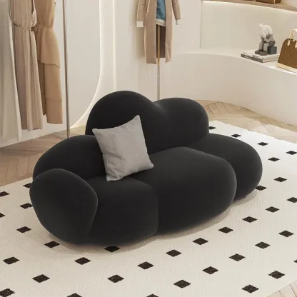 Elegant Flannel Chaise Lounge with Pillows for Living Room Image - 6