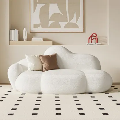 Elegant Flannel Chaise Lounge with Pillows for Living Room Image - 4