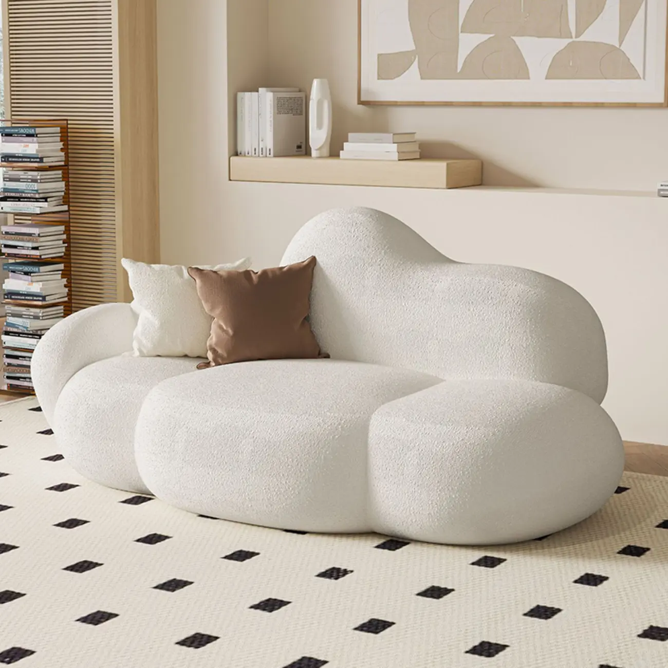 Elegant Flannel Chaise Lounge with Pillows for Living Room Image - 5 | homeyfad