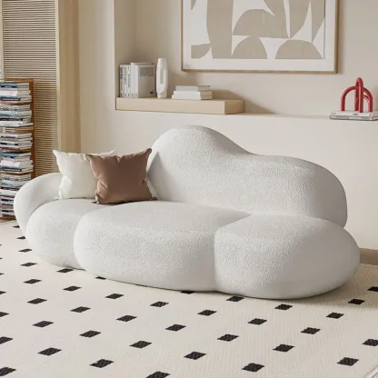 Elegant Flannel Chaise Lounge with Pillows for Living Room Image - 2