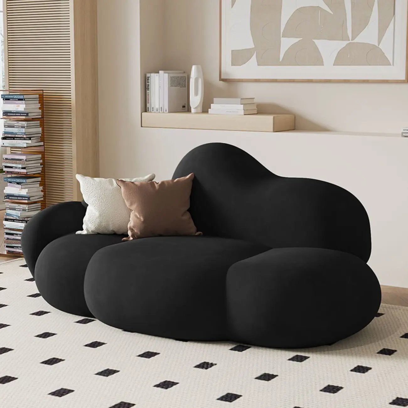 Elegant Flannel Chaise Lounge with Pillows for Living Room Image - 1 | homeyfad