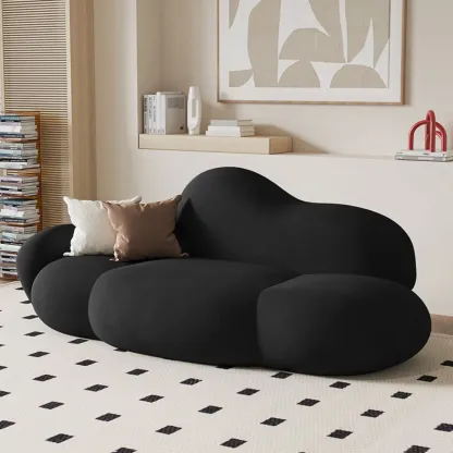 Elegant Flannel Chaise Lounge with Pillows for Living Room Image - 8