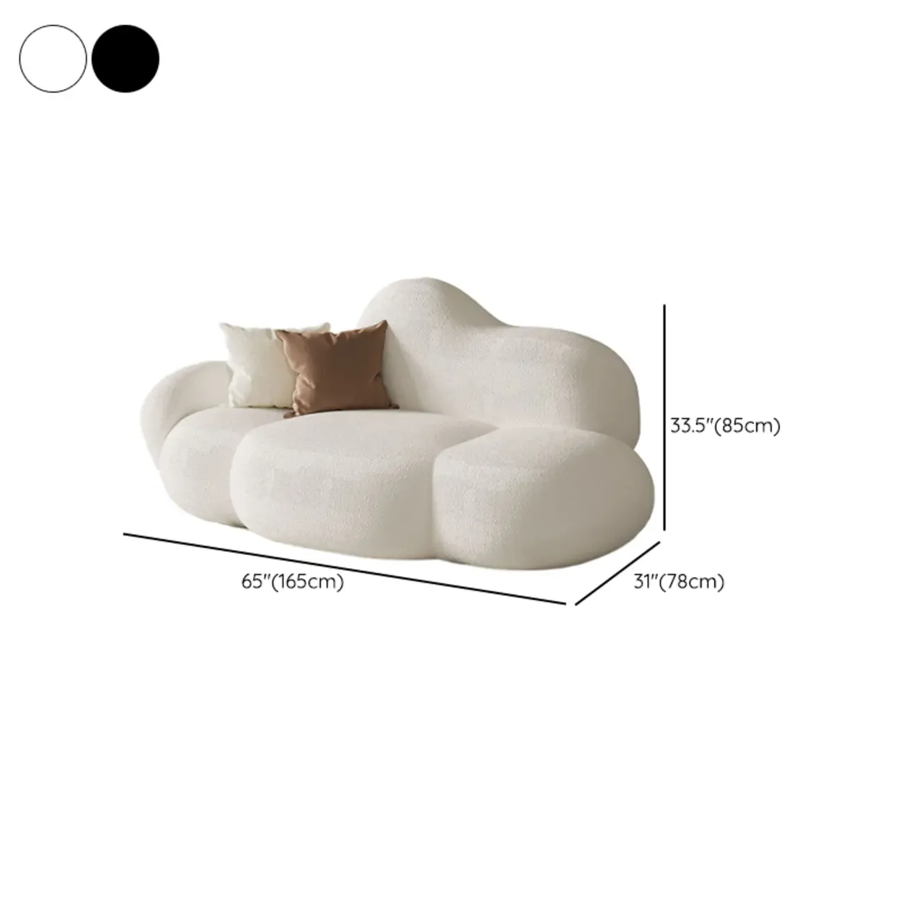 Elegant Flannel Chaise Lounge with Pillows for Living Room #size