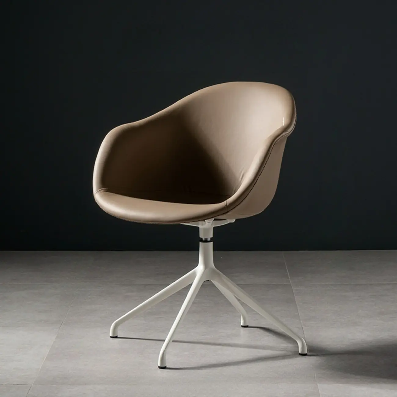 Simple Brown Adjustable Swivel Office Chair Image - 8 | homeyfad