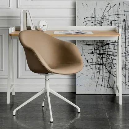 Simple Brown Adjustable Swivel Office Chair Image - 11