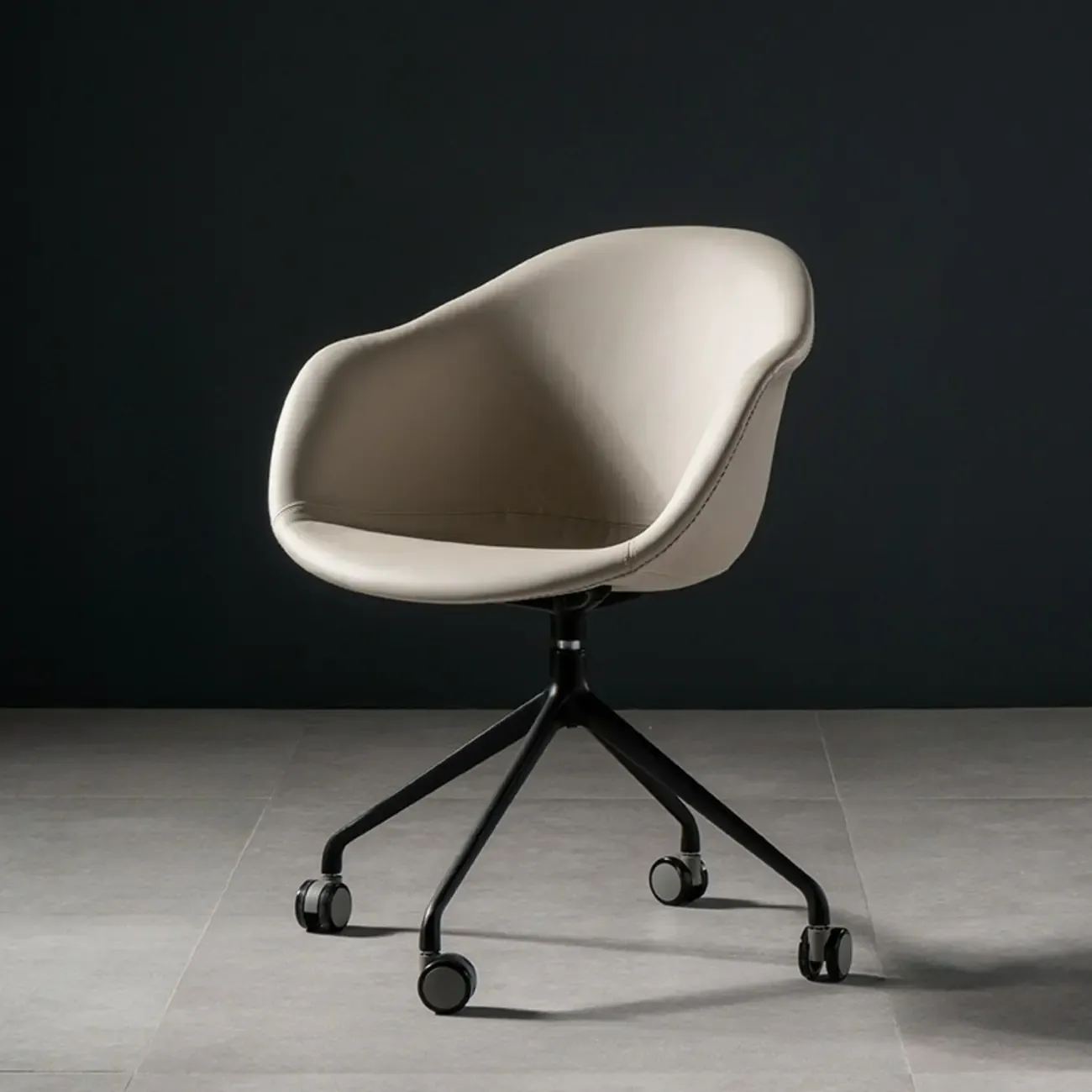 Simple Brown Adjustable Swivel Office Chair Image - 6