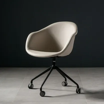 Simple Brown Adjustable Swivel Office Chair Image - 6