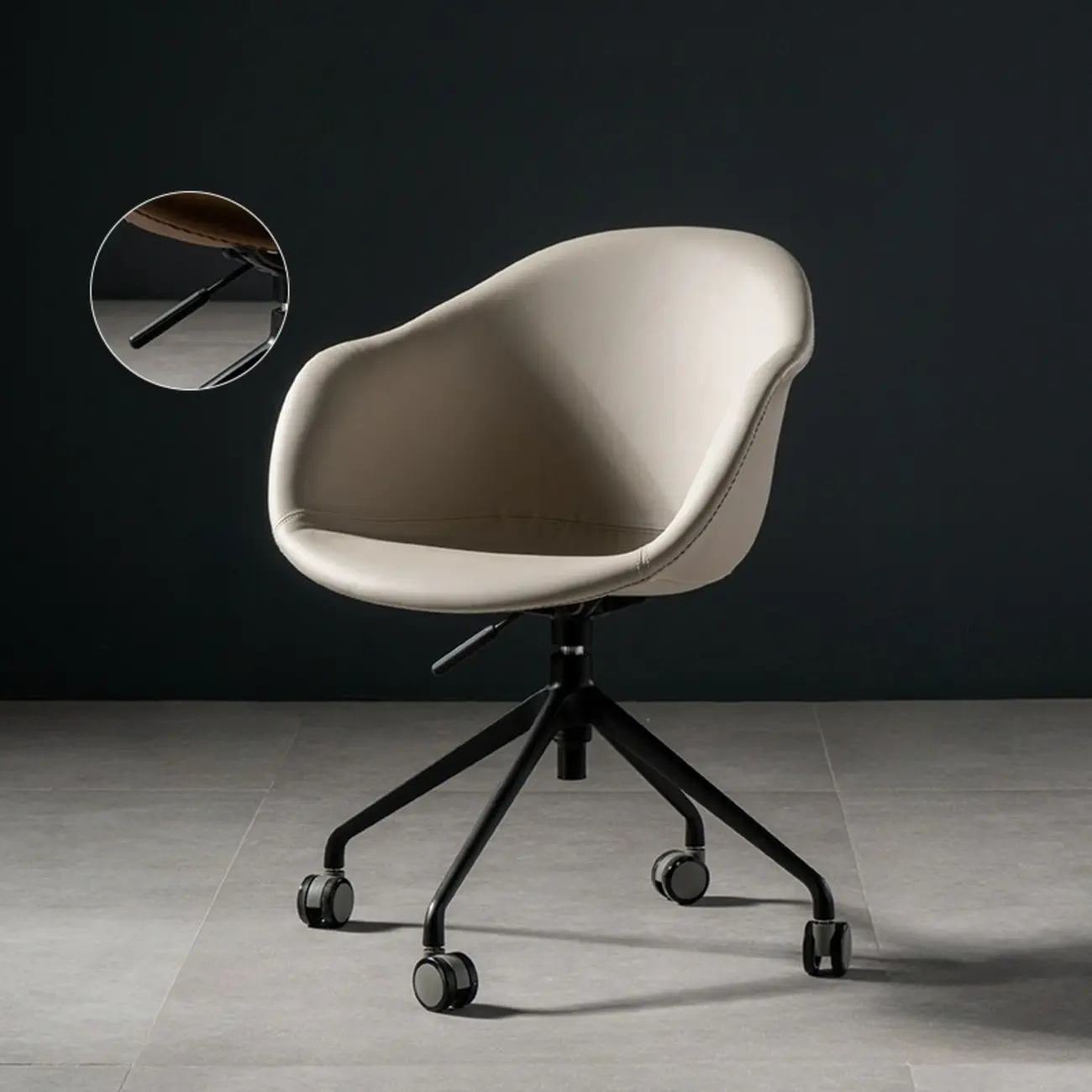 Simple Brown Adjustable Swivel Office Chair Image - 13 | homeyfad