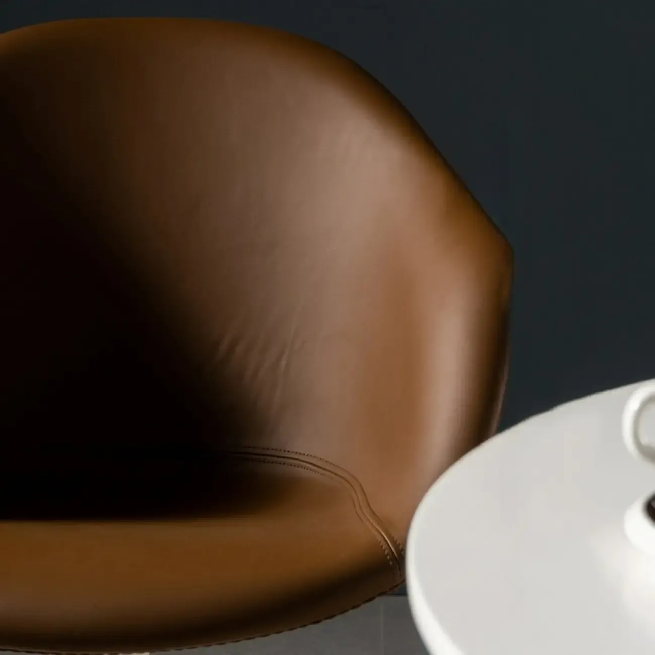 Simple Brown Adjustable Swivel Office Chair Image - 18