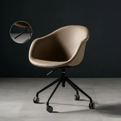 Simple Brown Adjustable Swivel Office Chair Image - 14