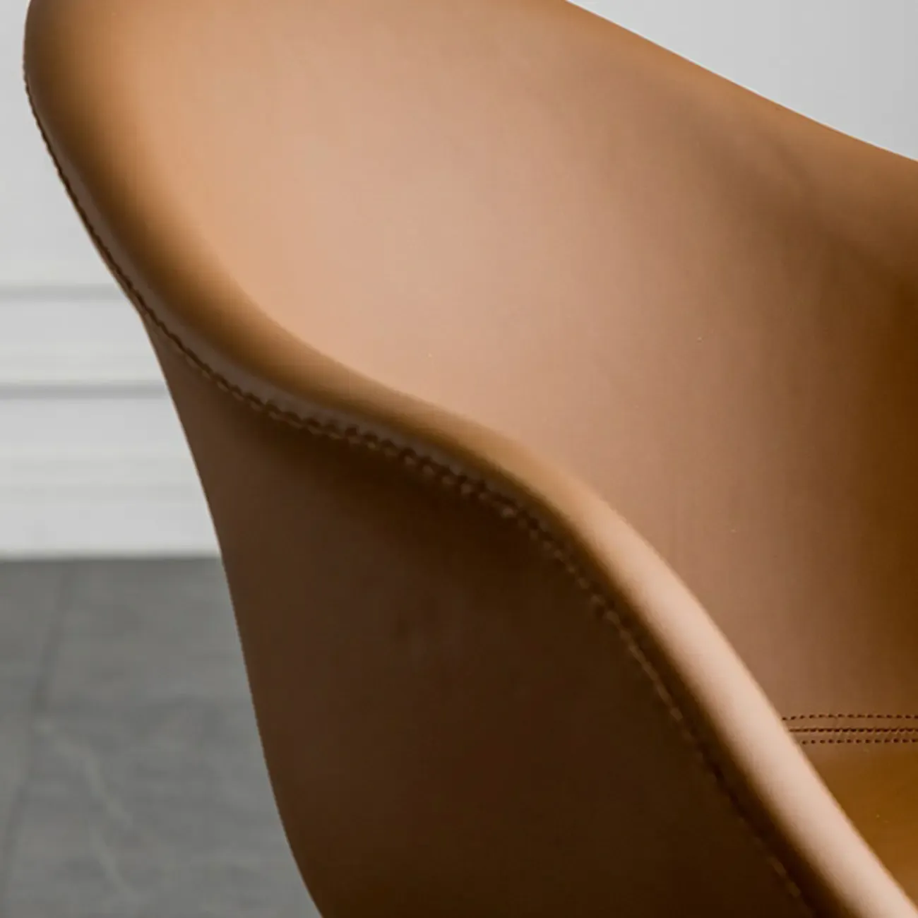 Simple Brown Adjustable Swivel Office Chair Image - 19