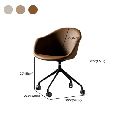 Simple Brown Adjustable Swivel Office Chair Image - 22