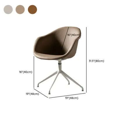 Simple Brown Adjustable Swivel Office Chair Image - 23