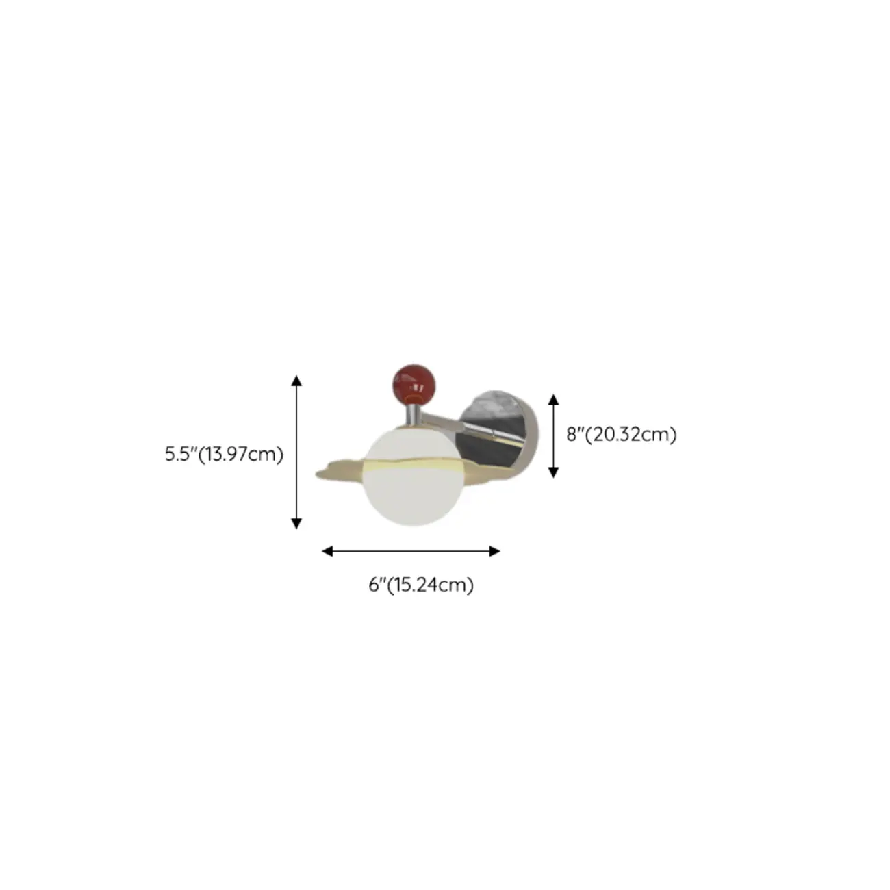 Art Deco Metal Wall Light with Acrylic Shade #size | homeyfad