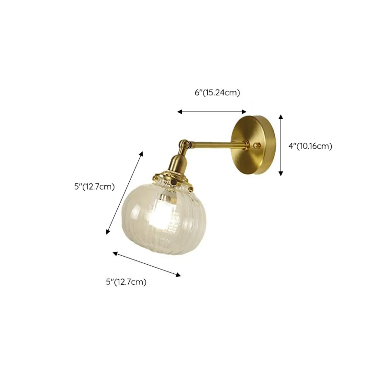 Transparent Globe Brass LED Wall Sconce for Hallway Lighting | homeyfad