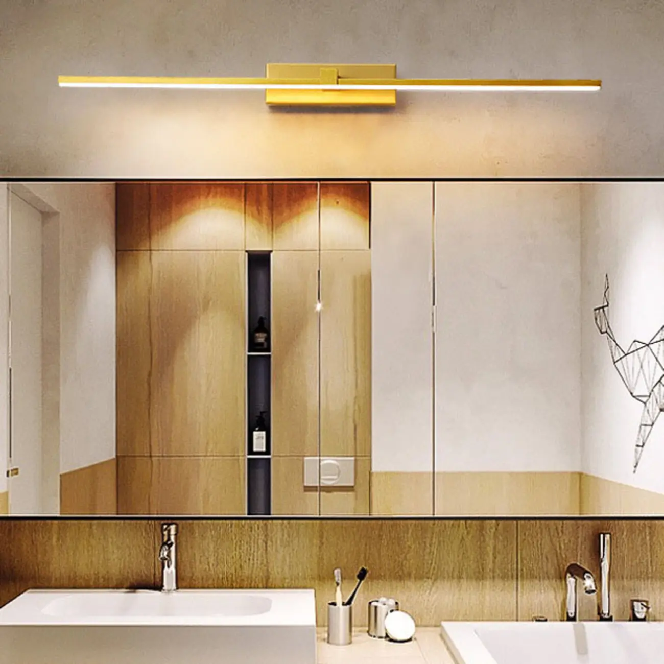 Modern Metal Linear LED Vanity Light with Third Gear Dimming Image - 3 | homeyfad