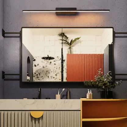 Modern Metal Linear LED Vanity Light with Third Gear Dimming Image - 4