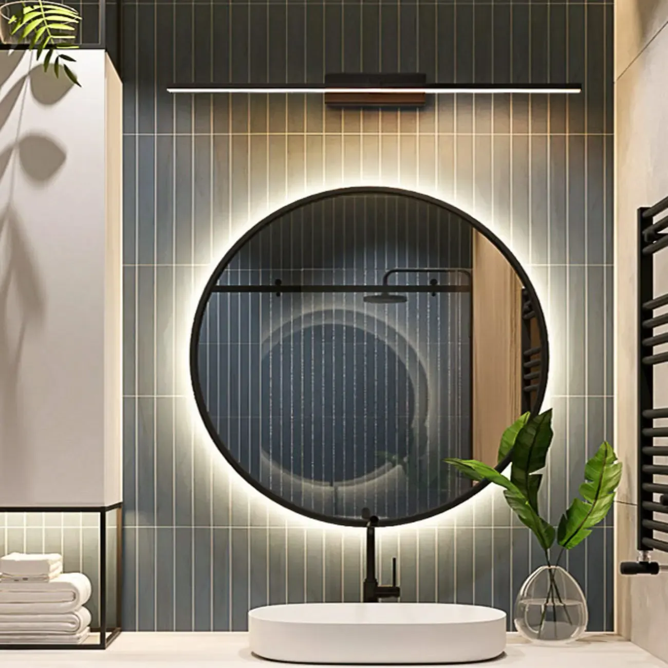 Modern Metal Linear LED Vanity Light with Third Gear Dimming Image - 2