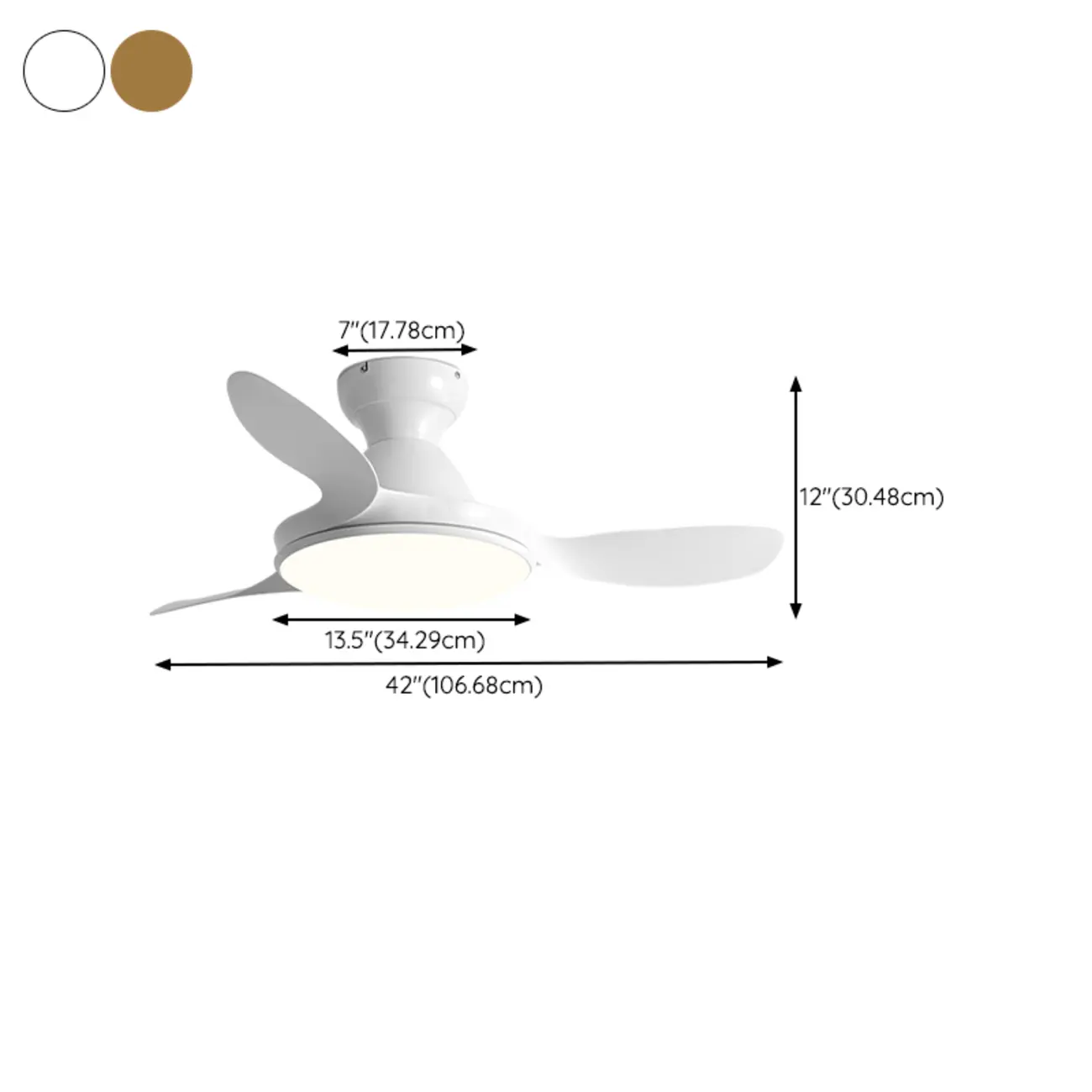 Flush Mount Ceiling Fan with Light Remote Control for Living Room #size