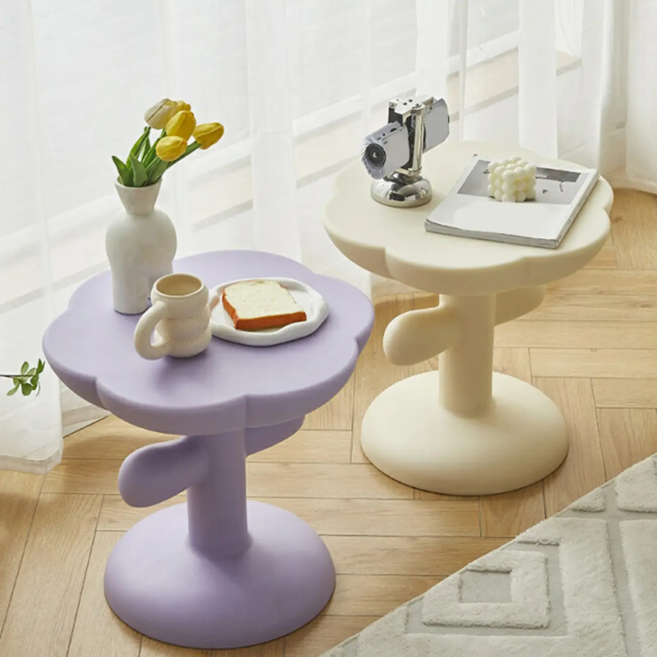 Minimalist Plastic Free Form End Table for Living Room Image - 1 | homeyfad