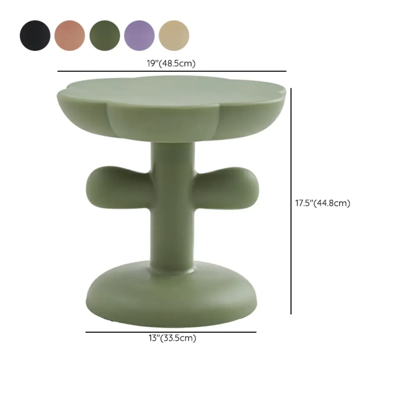 Minimalist Plastic Free Form End Table for Living Room #size