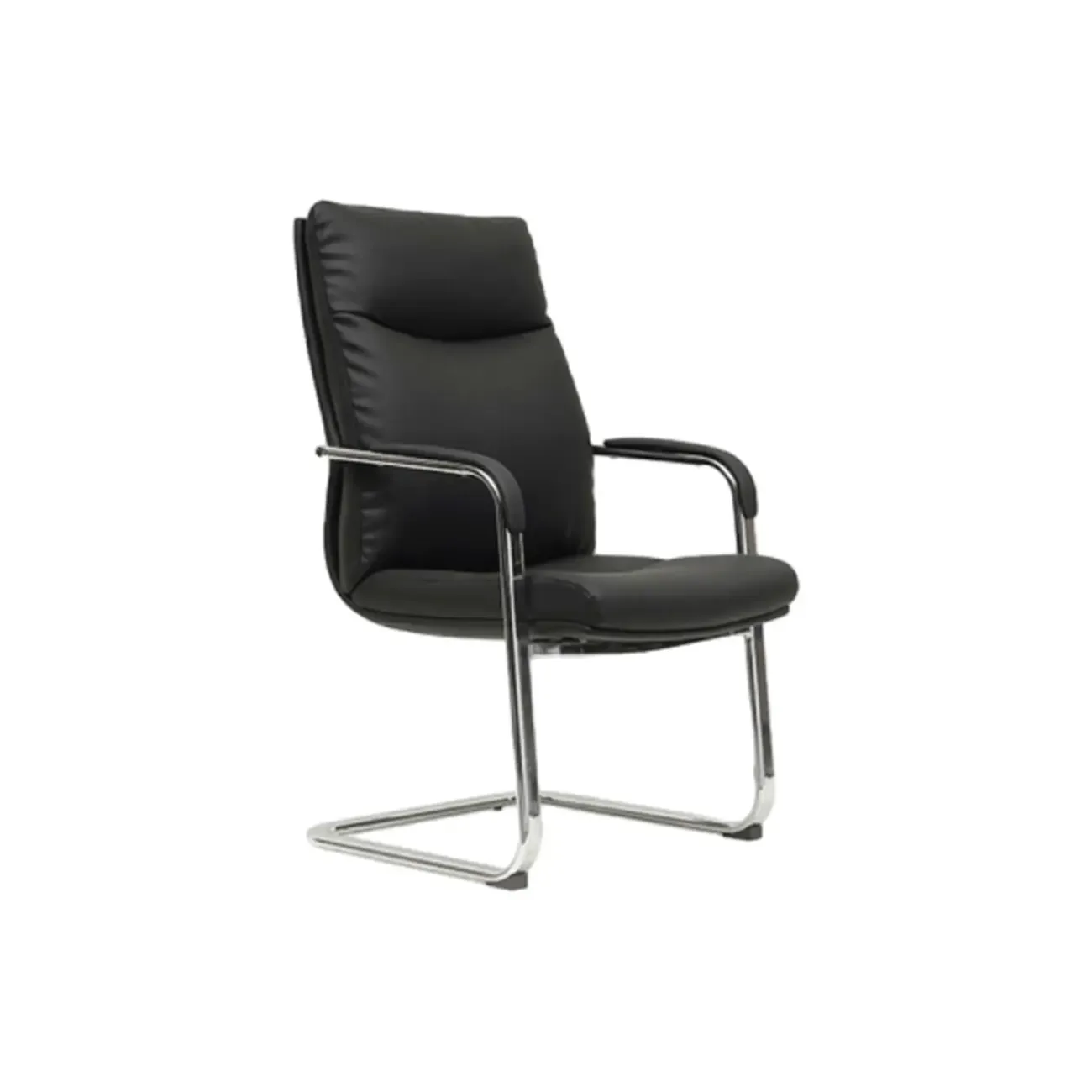 Modern Black Leather Ergonomic Swivel Office Chair Image - 9