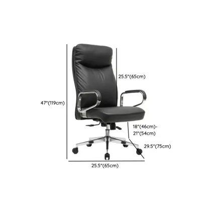 Modern Black Leather Ergonomic Swivel Office Chair #size