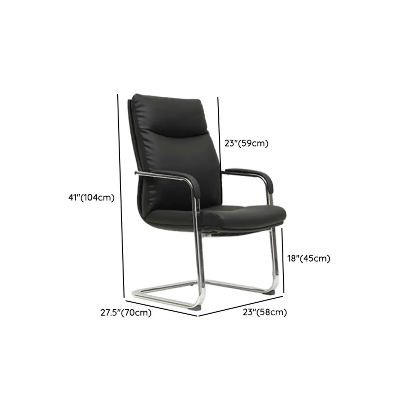 Modern Black Leather Ergonomic Swivel Office Chair Image - 12